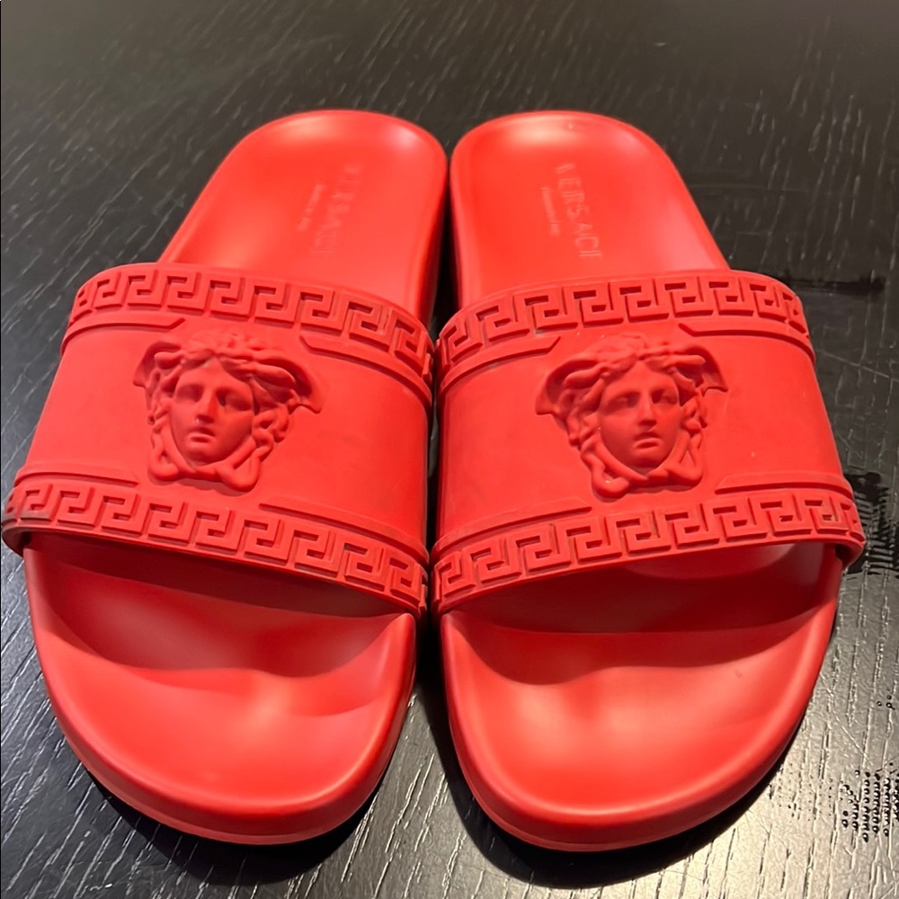Versace Red Medusa Slides